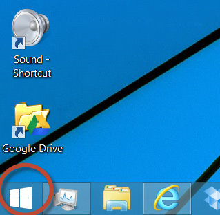 Botón de inicio de Windows 8