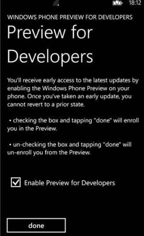 Windows Phone önizlemesi