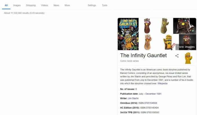 Avengers Infinity Gauntlet Google ou de Paște