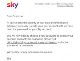 Sky, müşterilerin şifrelerini "iyi uygulama" olarak sıfırladığını söylüyor