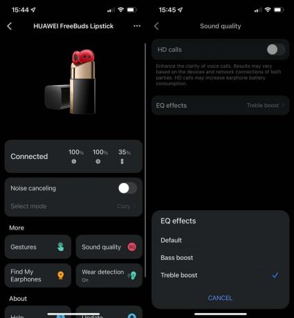 Sammanslagen huawei AI Life-app för LipStick FreeBuds