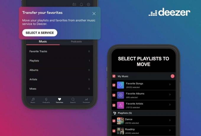 O novo recurso Deezer permite fácil transferência de música de outros serviços
