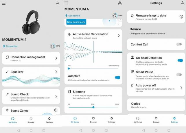 Aplikácia Sennheiser Momentum 4 Wireless smart control