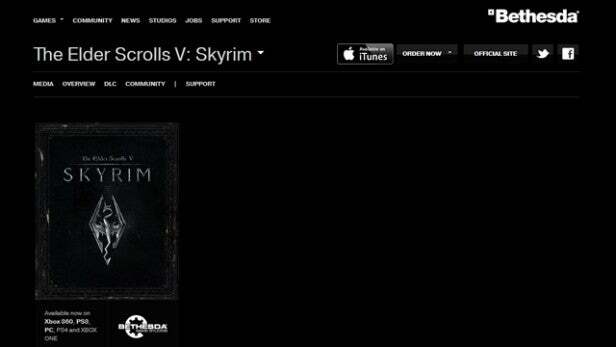 Skyrim PS4 ja Xbox One nimekirja jaoks