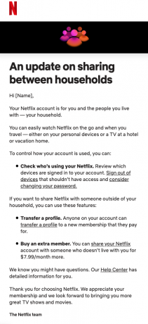 Opłaty dla dodatkowych członków Netflix US
