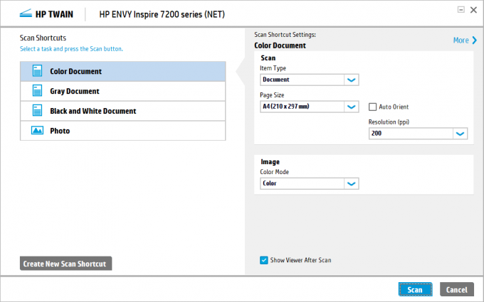 HP Envy Inspire 7220e ekraanipilt