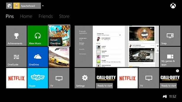 Interface utilisateur Xbox One