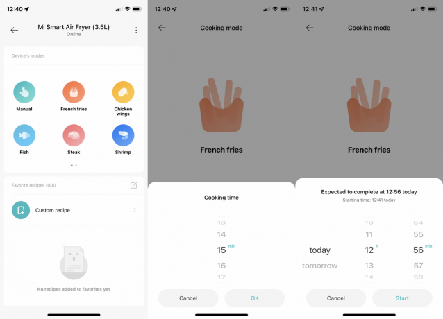Xiaomi Mi Smart Air Fryer 3,5L app cooking