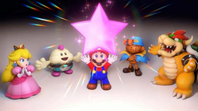 Impreza z postaciami Super Mario RPG