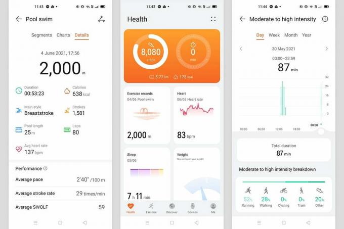 Huawei Health-appen kører på en Android-telefon