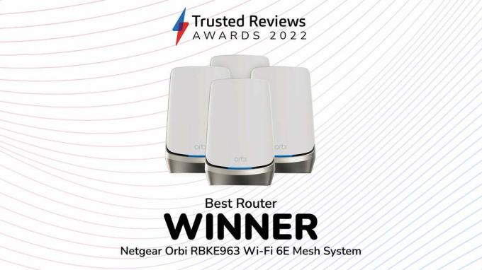 Vencedor do melhor roteador: Netgear Orbi RBKE963 Wi-Fi 6E Mesh System