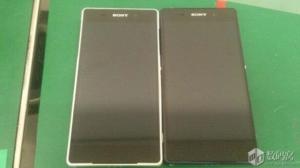 Sony Xperia Z2 digambarkan di samping pendahulunya