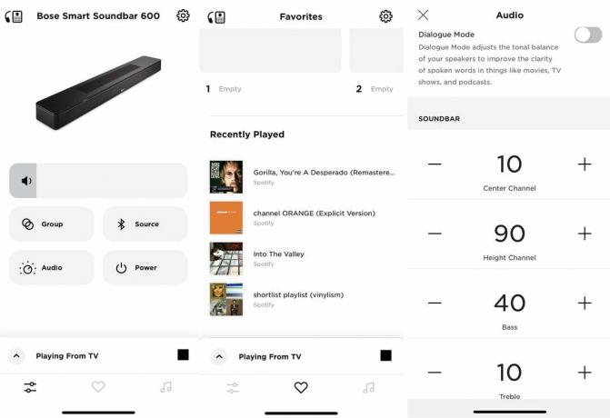 Bose Smart Soundbar 600 mūzikas lietotne