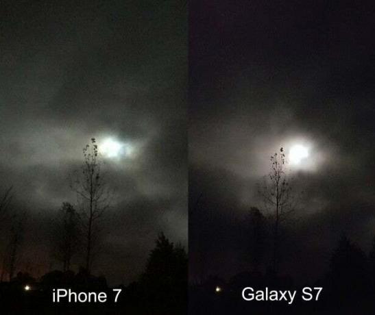 iPhone 7 против Galaxy S7 лунный свет