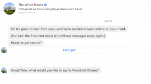 Szeretne olyan Messenger botot építeni, mint Obama elnök? Most már tudod