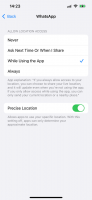 Cara membagikan lokasi Anda di WhatsApp di iPhone