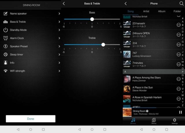 Интерфейс на приложението за управление на Audio Pro C10 MkII