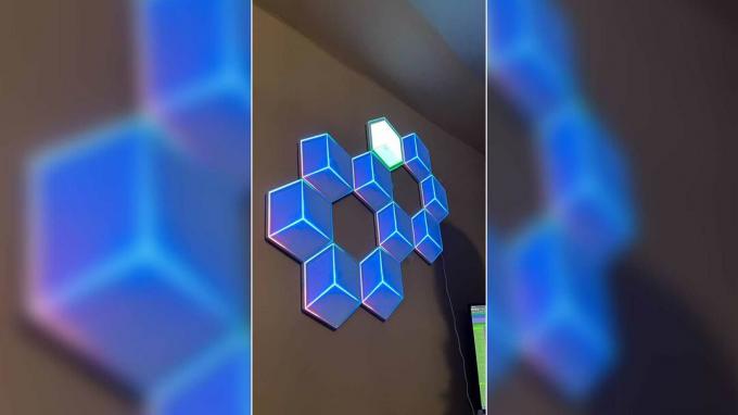 Diegimo metu „Govee Glide Hexagon Light Panels Ultra“ nepavyksta sinchronizuoti su likusia rinkinio dalimi.