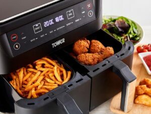 Tato vzduchová fritéza Vortx Dual Basket Air Fryer je nyní na počest Černého pátku sleva 20 liber